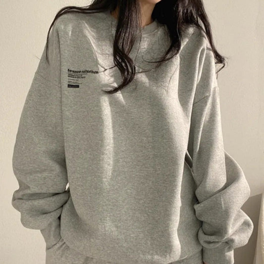 Women's Cotton Sweatshirt – Relaxed Fleece-Lined Fit