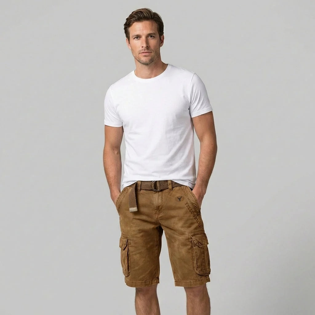 Men's Cotton Cargo Shorts – Relaxed Knee-Length Fit