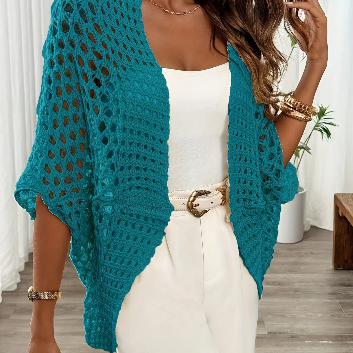 Women's Lightweight Knit Cardigan – Open-Front Relaxed Fit