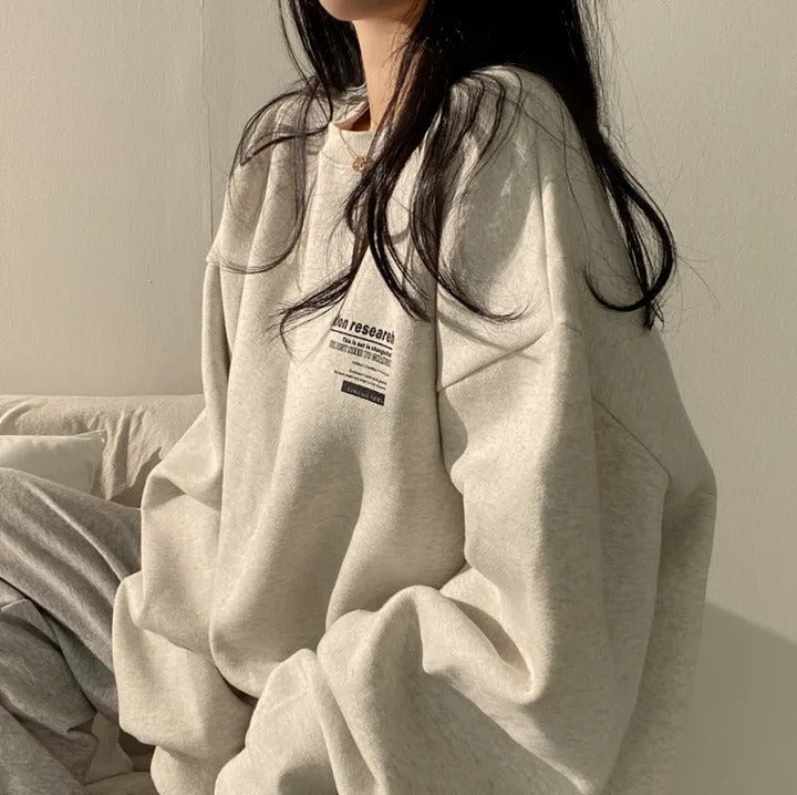 Women's Cotton Sweatshirt – Relaxed Fleece-Lined Fit
