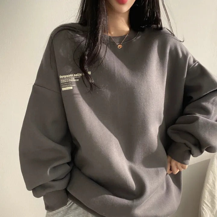 Women's Cotton Sweatshirt – Relaxed Fleece-Lined Fit