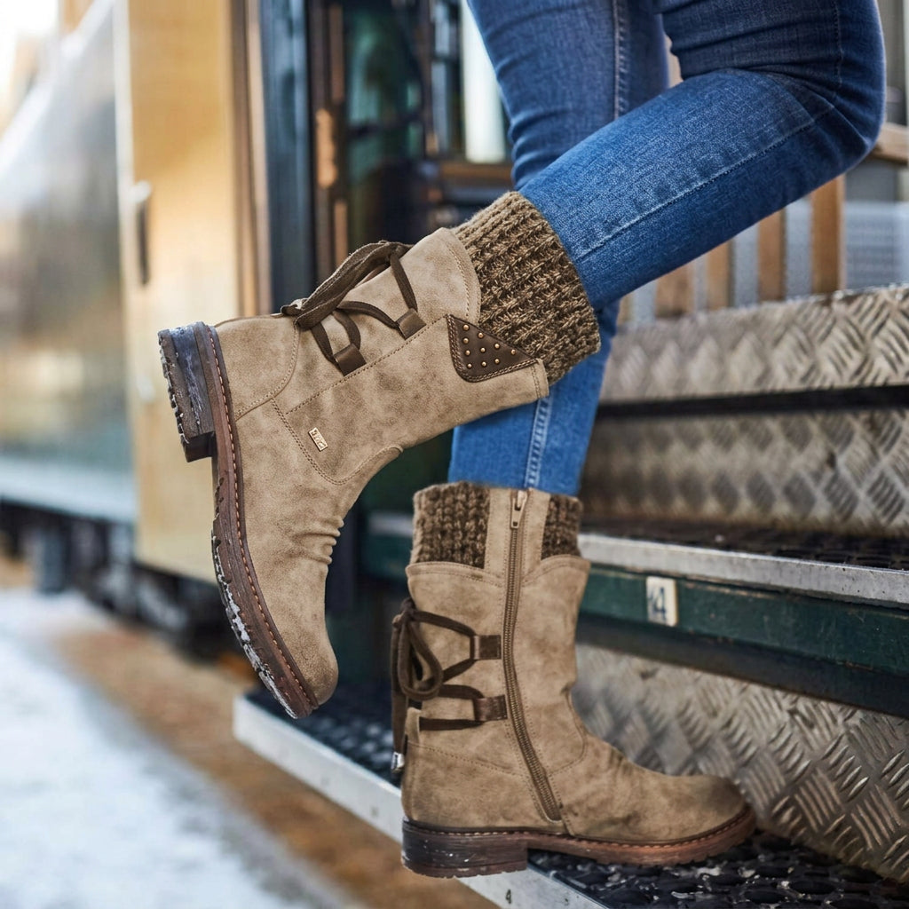 Women's Vegan Leather Ankle Boot – Low Square Heel