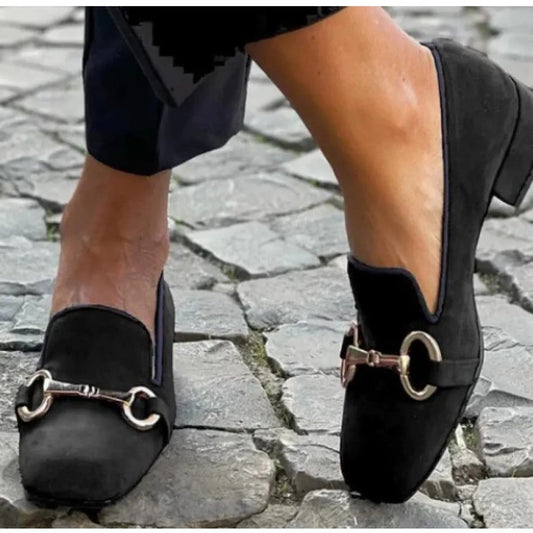 Women's Horsebit Loafer – Flat Slip-On Rounded Toe