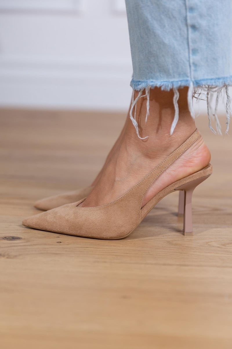 Women's Slingback Pumps – Pointed Toe Mid Stiletto