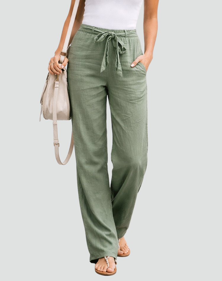 Women's Wide-Leg Pants – Drawstring Relaxed Fit