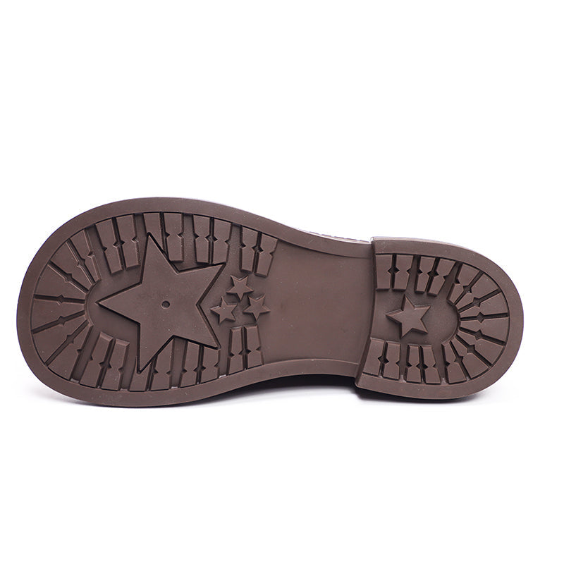 Women's Leather Loafer – Round Toe, Mid Heel