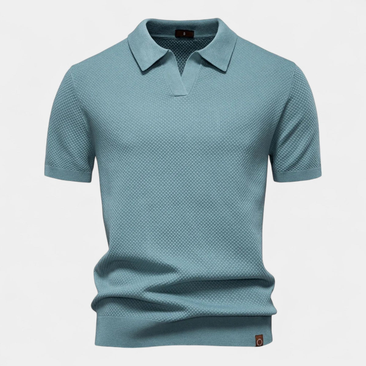 Men's Buttonless Polo Shirt – Open Collar Clean Front