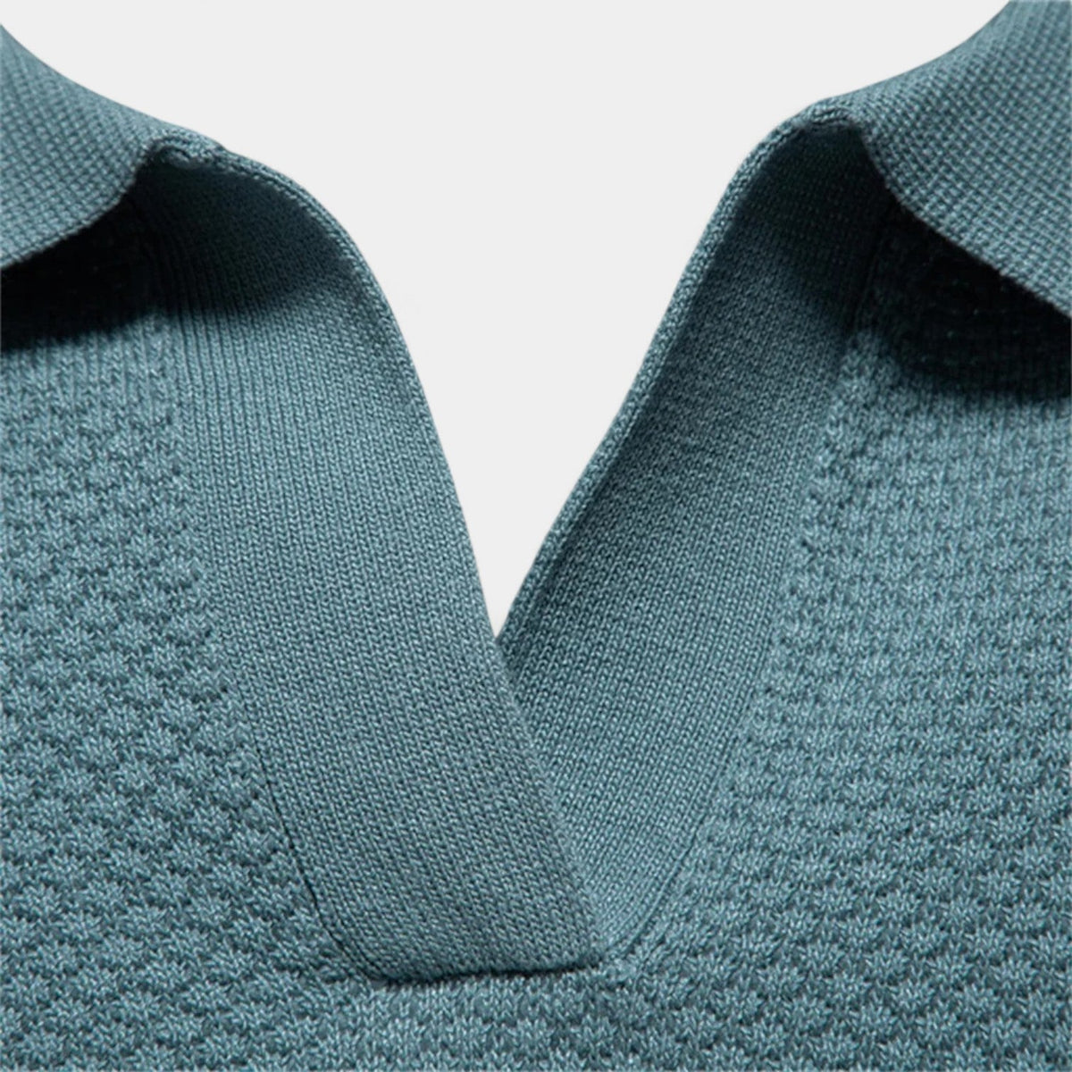 Men's Buttonless Polo Shirt – Open Collar Clean Front