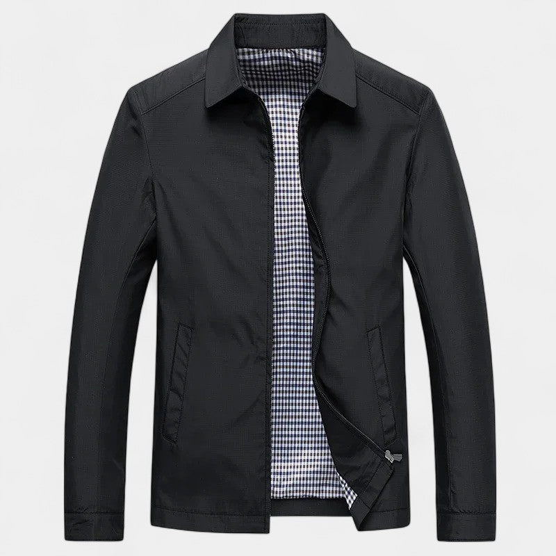 Men's Lapel-Collar Windbreaker Jacket – Relaxed Straight Fit