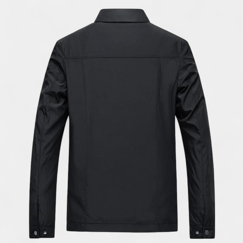Men's Lapel-Collar Windbreaker Jacket – Relaxed Straight Fit