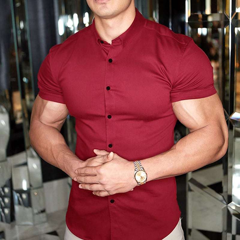Men's Short Sleeve Shirt – Slim Fit Structured Collar