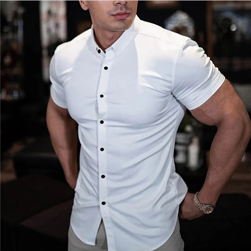 Men's Short Sleeve Shirt – Slim Fit Structured Collar