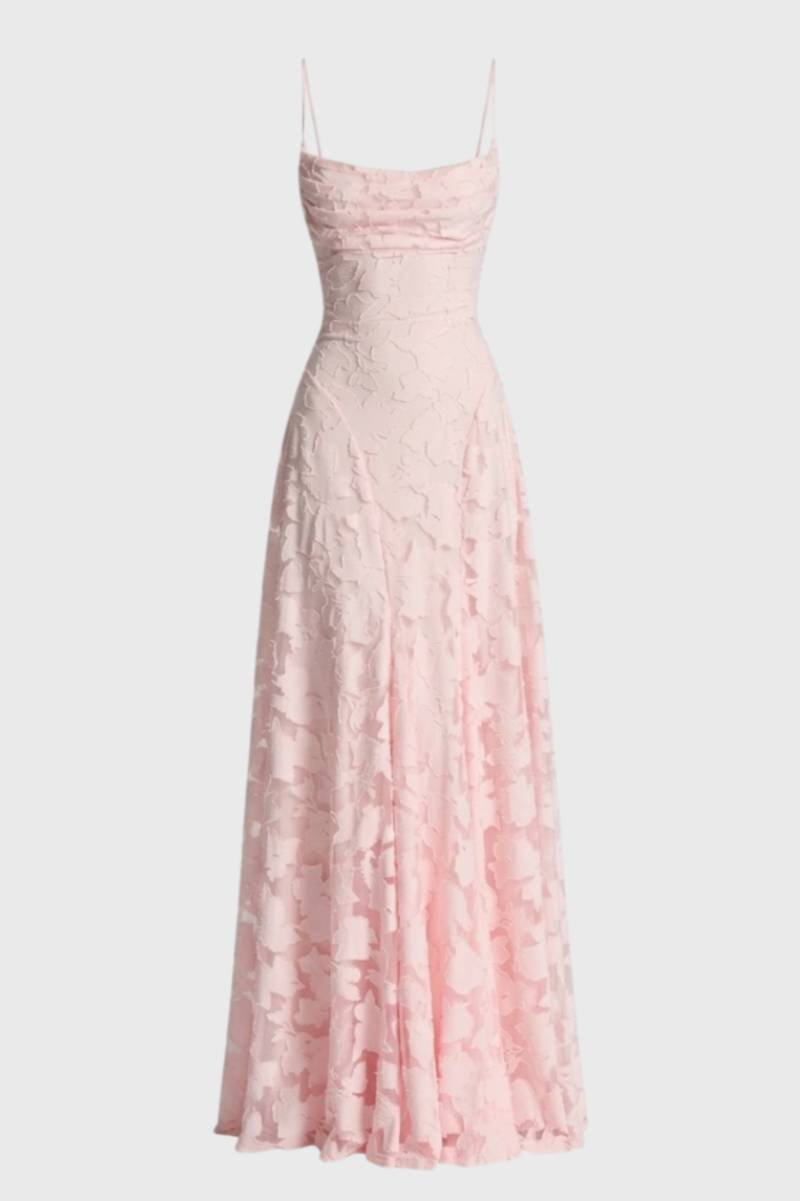 Women's Lace Maxi Dress – Fine Strap Floor Length