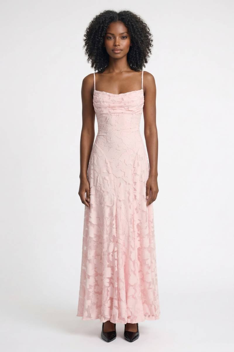Women's Lace Maxi Dress – Fine Strap Floor Length