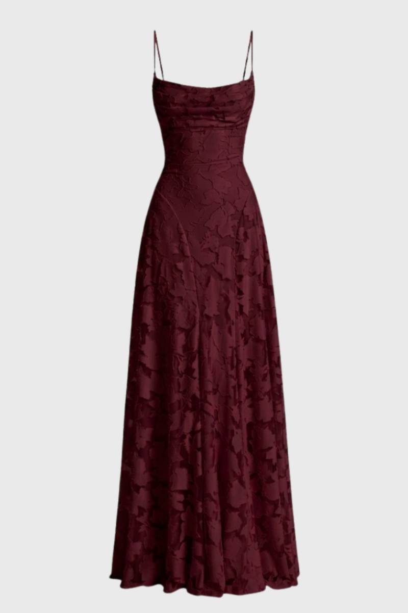 Women's Lace Maxi Dress – Fine Strap Floor Length