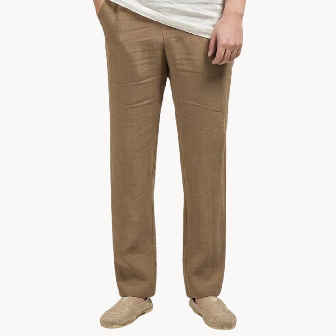 Men's Linen Pants – Straight Leg Elastic Waist