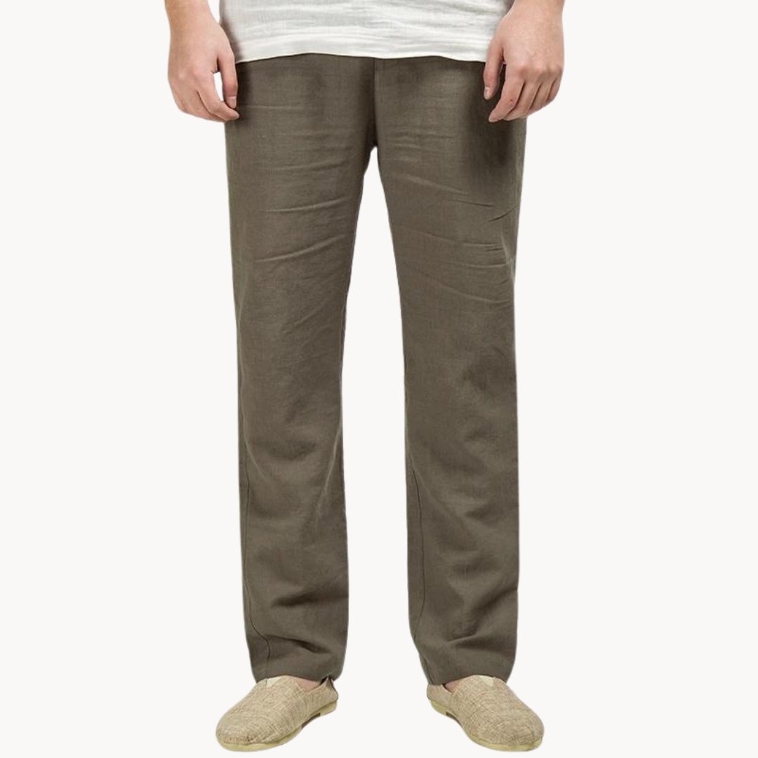 Men's Linen Pants – Straight Leg Elastic Waist