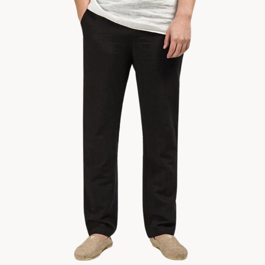 Men's Linen Pants – Straight Leg Elastic Waist
