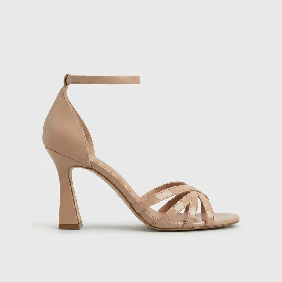 Women's Suede Heeled Sandal – Strappy Block Heel