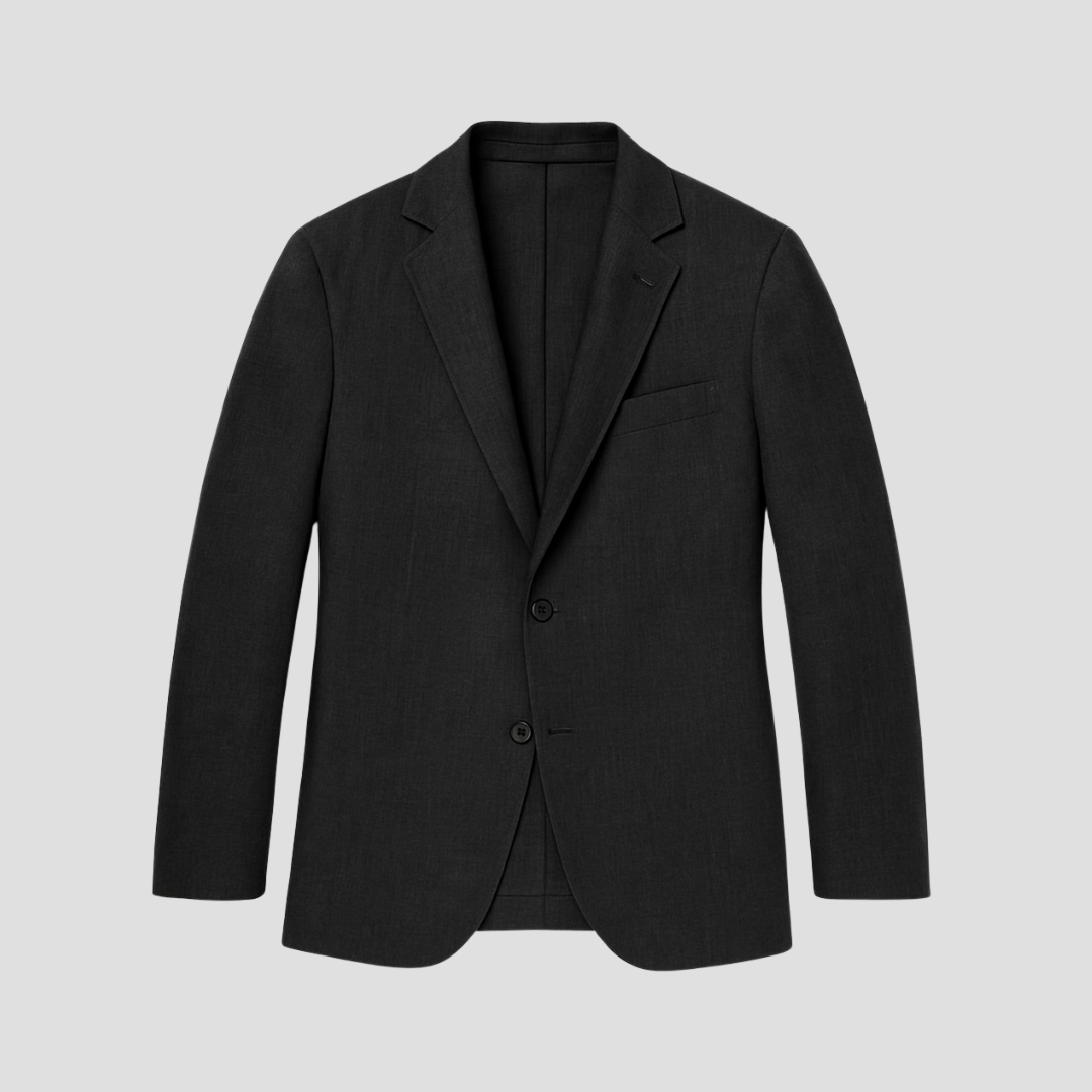 Men's Linen-Look Blazer – Tailored Two-Button Fit