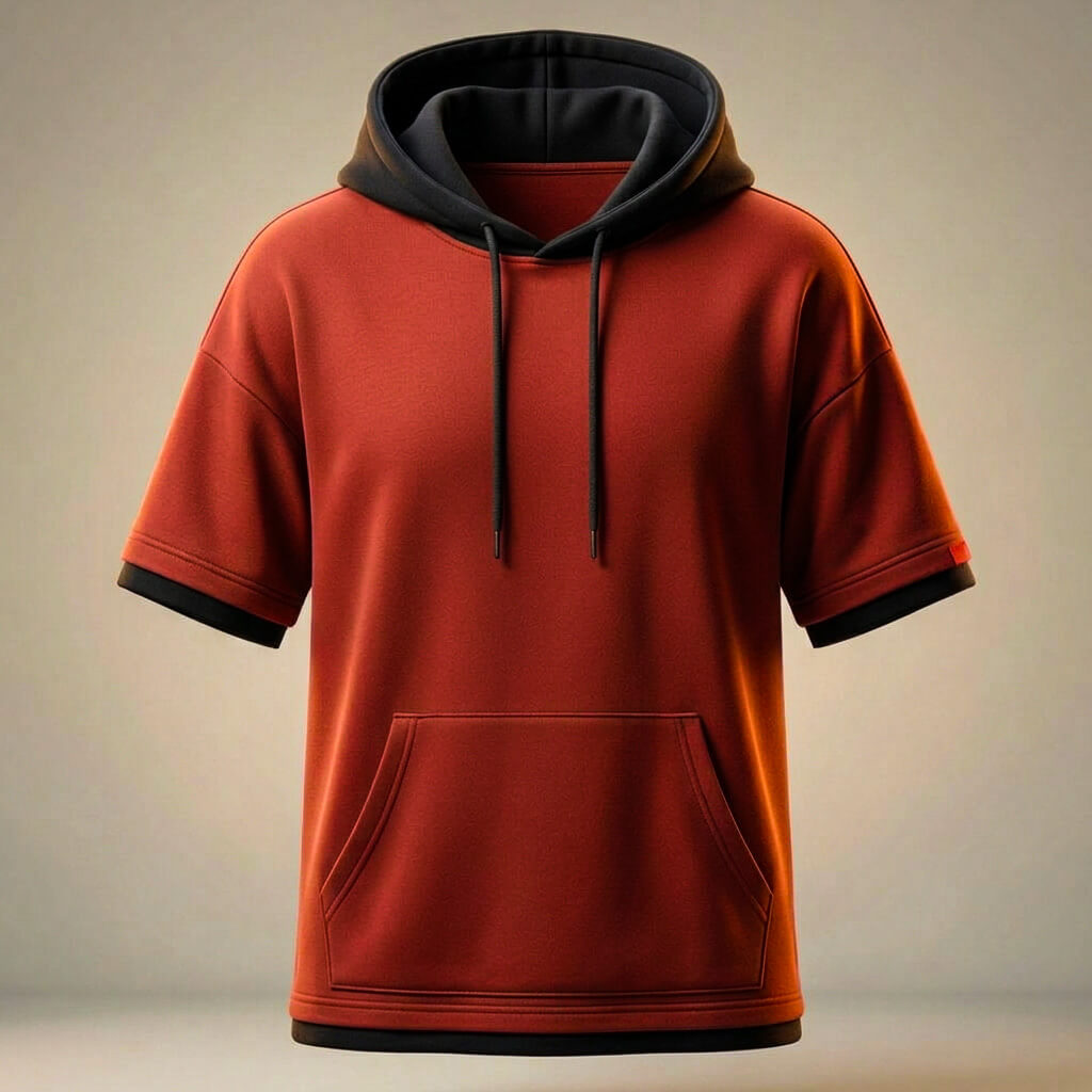 Men's Hooded T-Shirt – Short-Sleeve Kangaroo Pocket