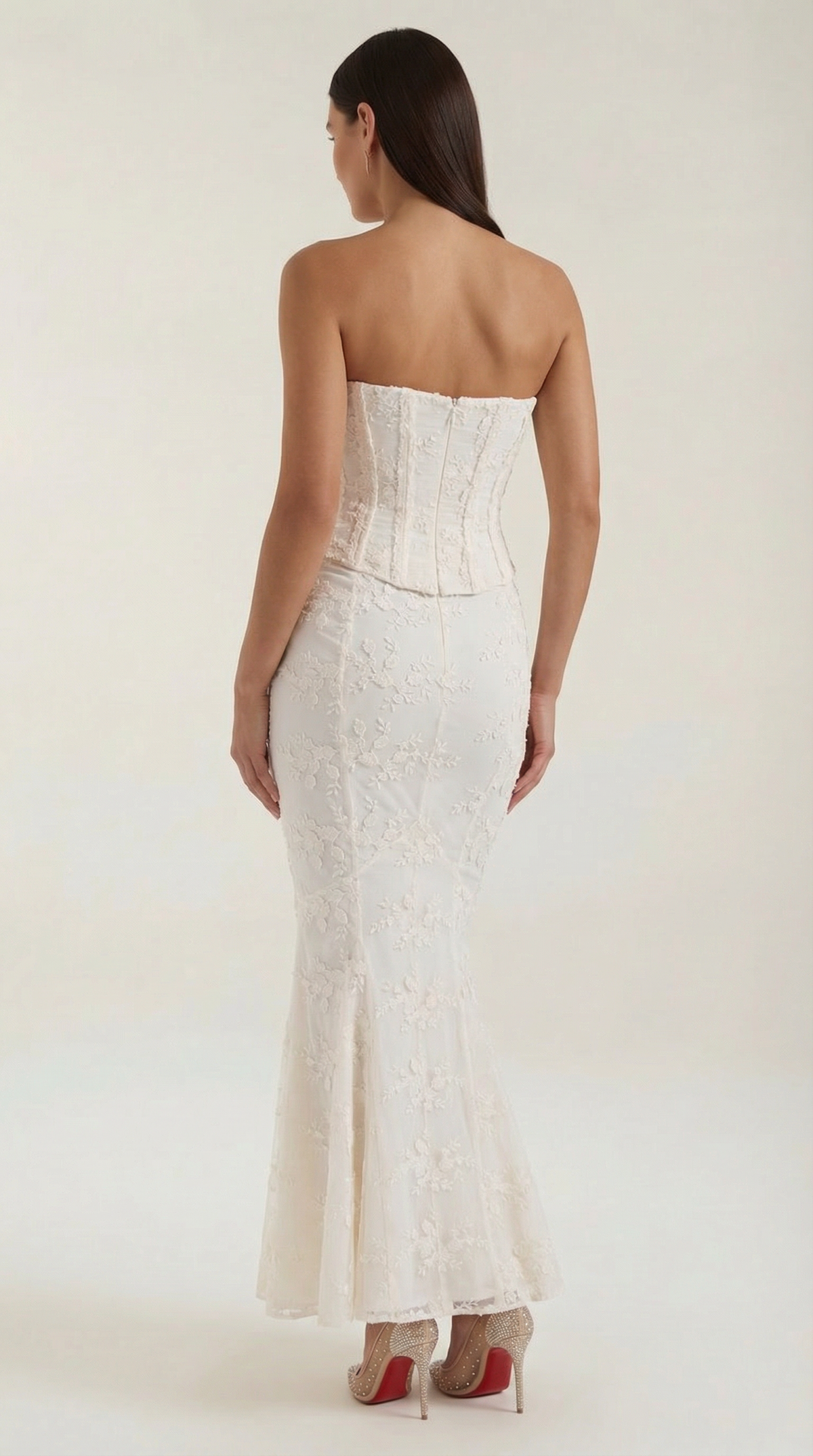 Women's Mermaid Maxi Dress – Strapless Lace Corset