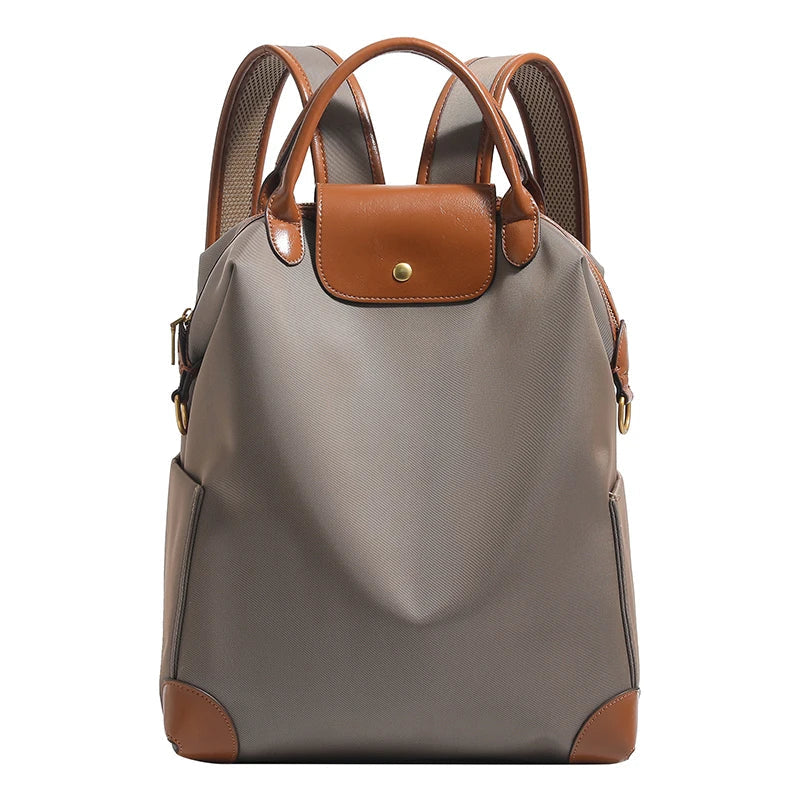 Women's Structured Backpack – Contrast Trim & Top Handle