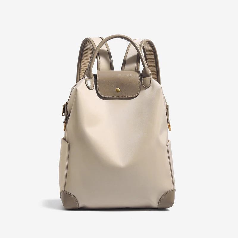 Women's Structured Backpack – Contrast Trim & Top Handle