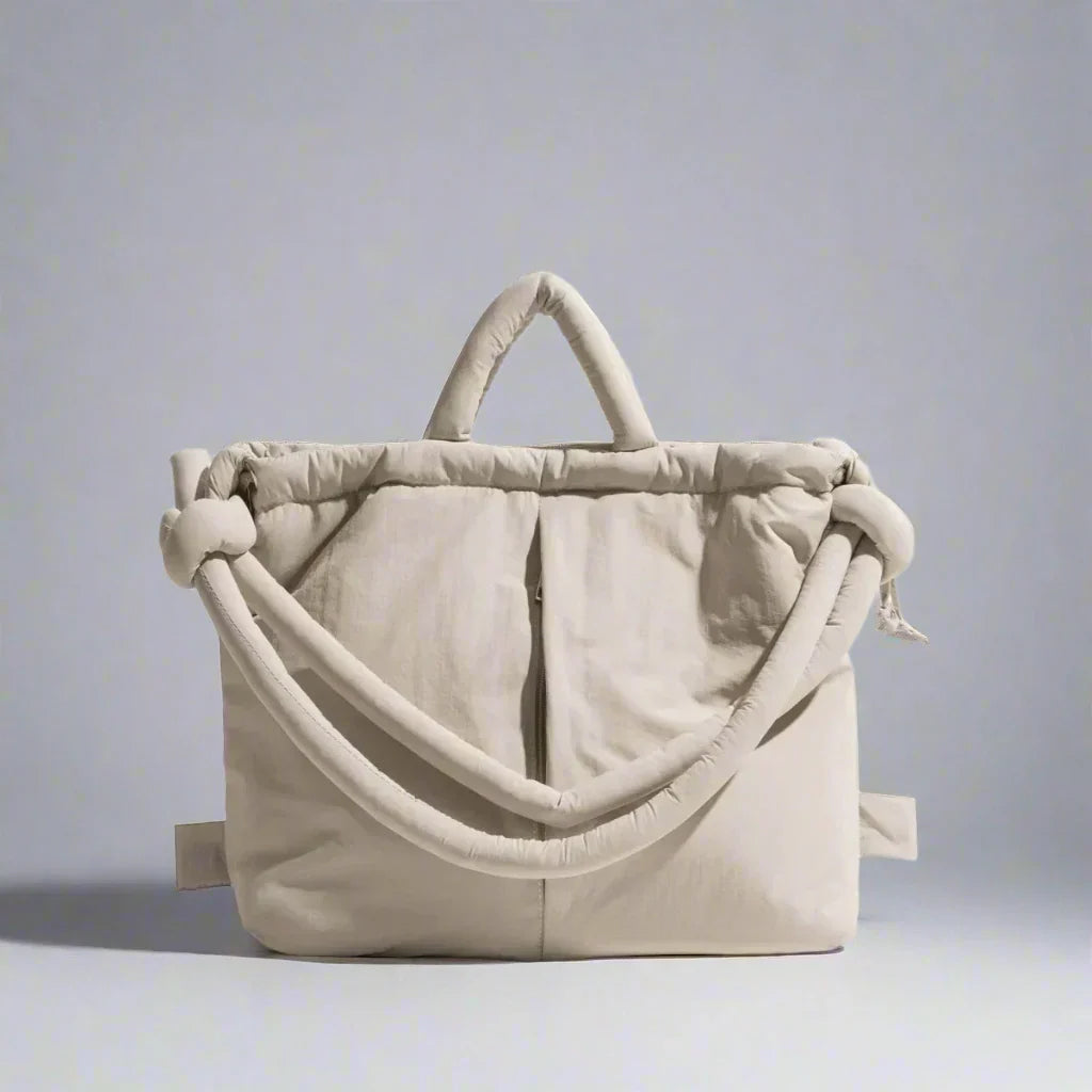 Women's Quilted Puffer Tote Bag – Large Soft Structure