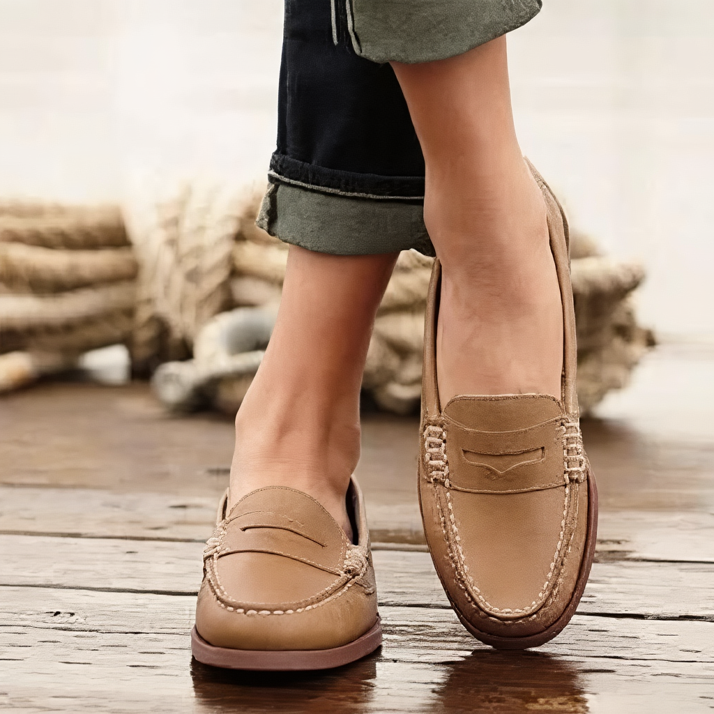 Women's Leather Loafer – Slip-On Low-Cut Design