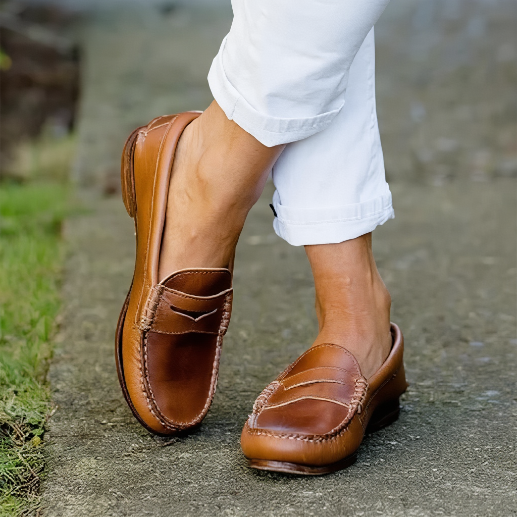 Women's Leather Loafer – Slip-On Low-Cut Design