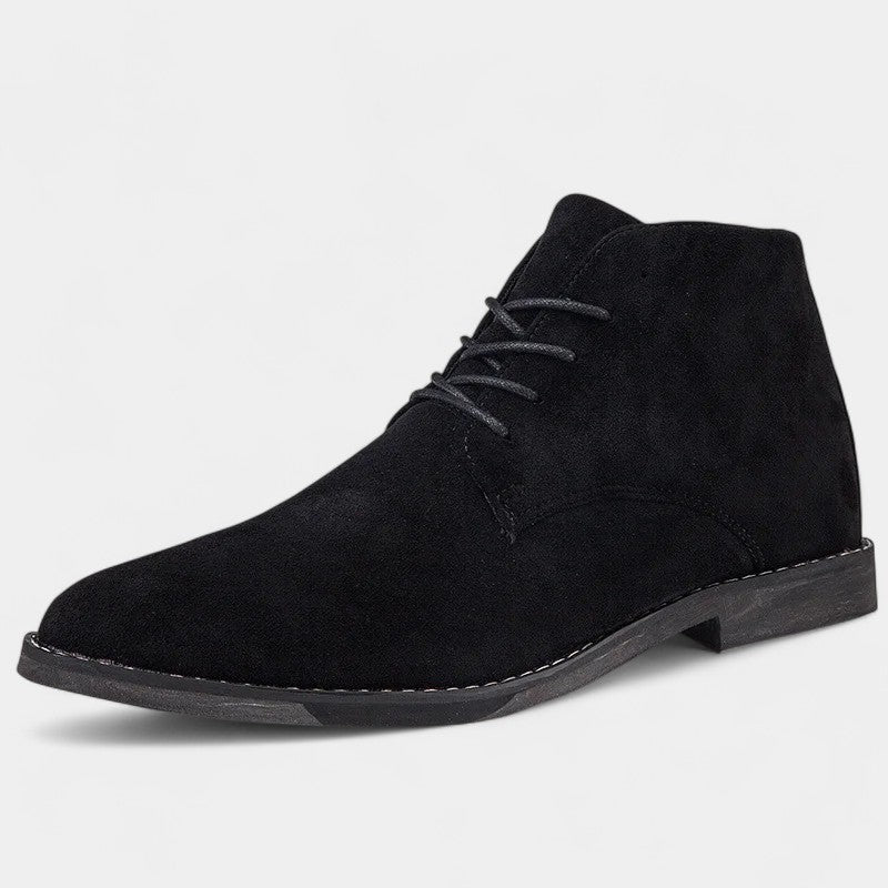 Men's Suede High Boots – Lace-Up Pointed Toe