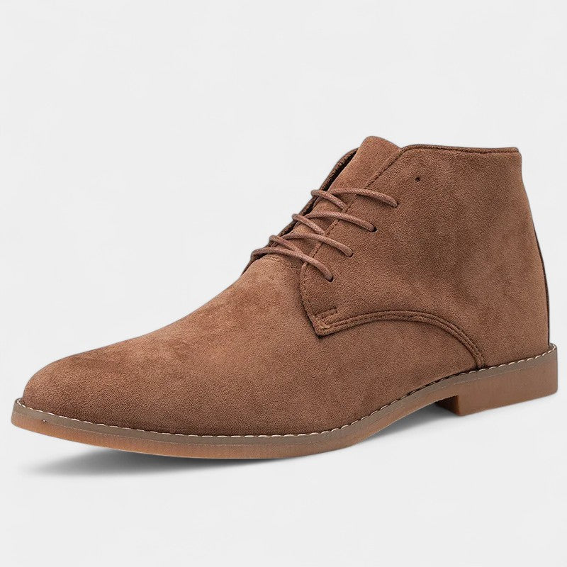 Men's Suede High Boots – Lace-Up Pointed Toe