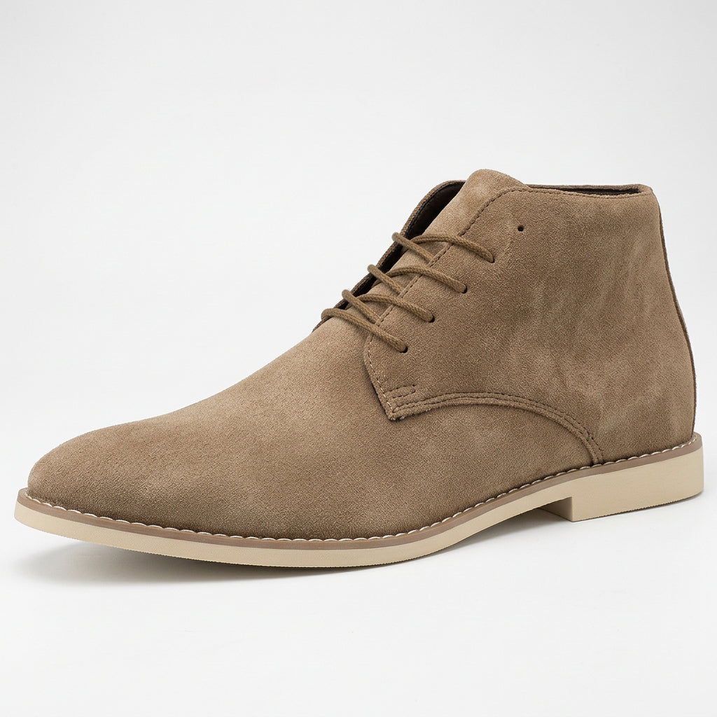 Men's Suede High Boots – Lace-Up Pointed Toe