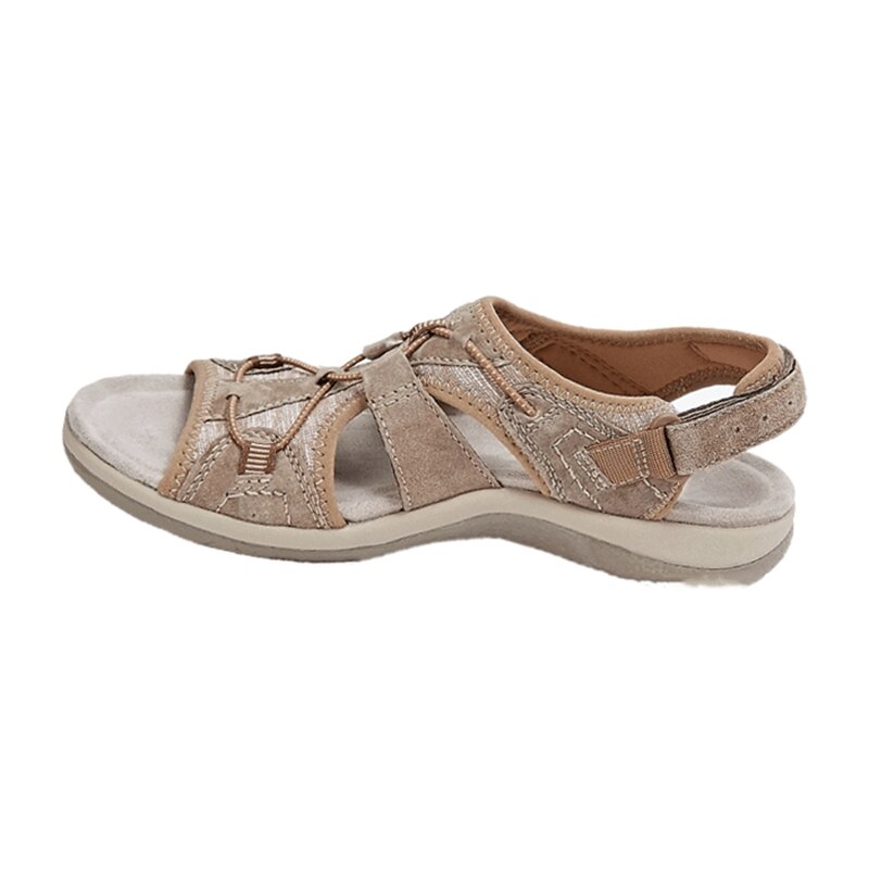 Women's Wedge Sandals – Cushioned Hook-and-Loop Strap