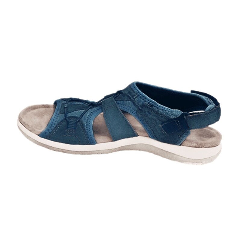 Women's Wedge Sandals – Cushioned Hook-and-Loop Strap