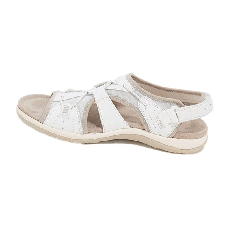Women's Wedge Sandals – Cushioned Hook-and-Loop Strap