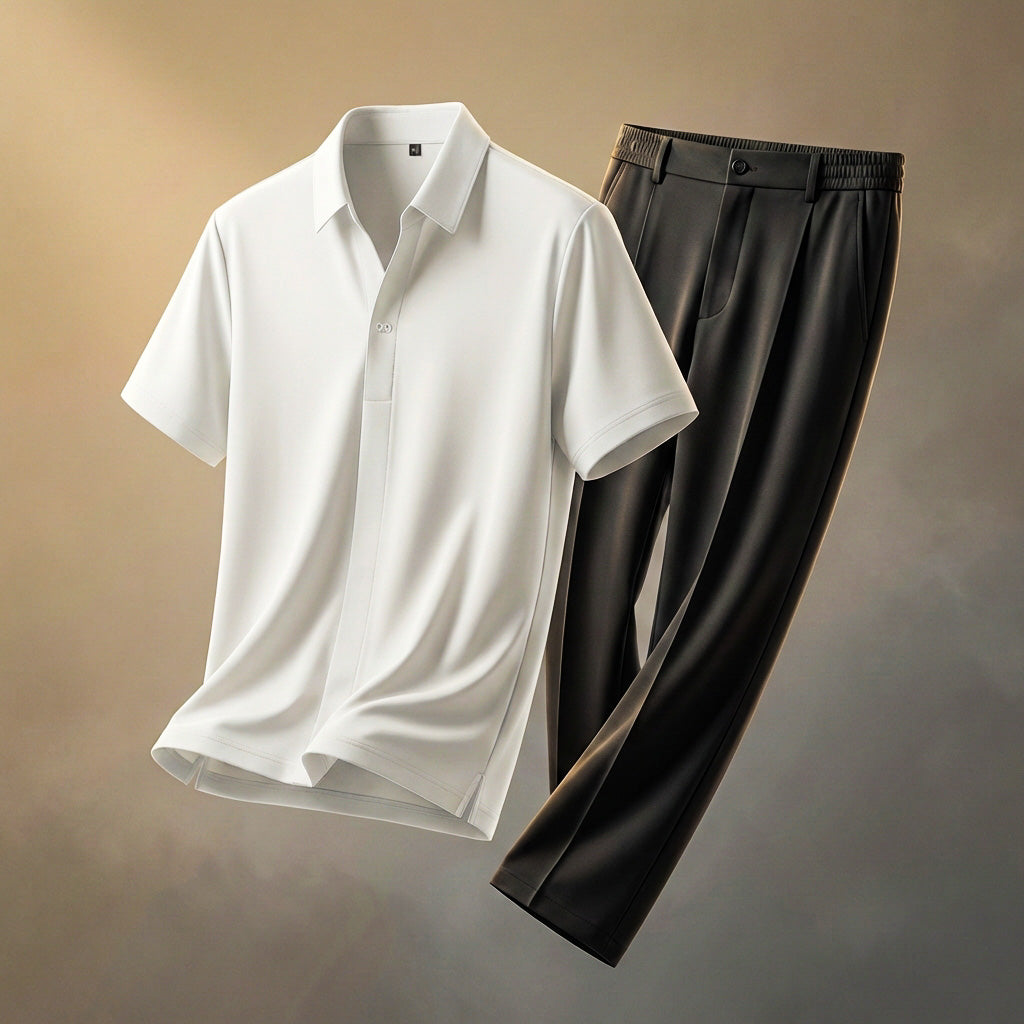 Men's Shirt and Pants Set – Relaxed Silky Two-Piece