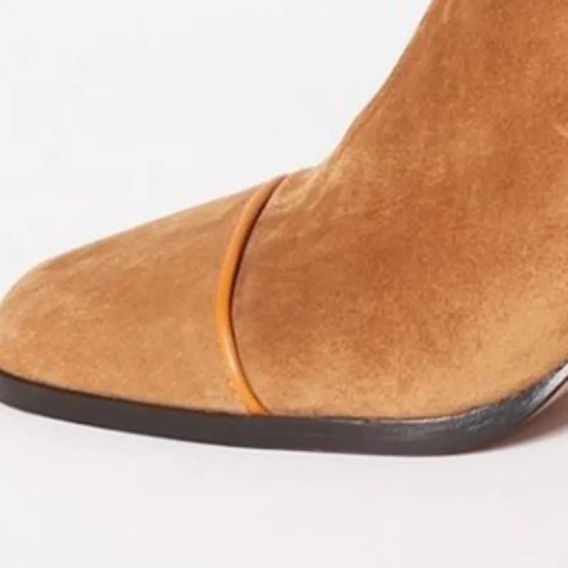 Women's Block Heel Ankle Boots – Square-Toe Cushioned