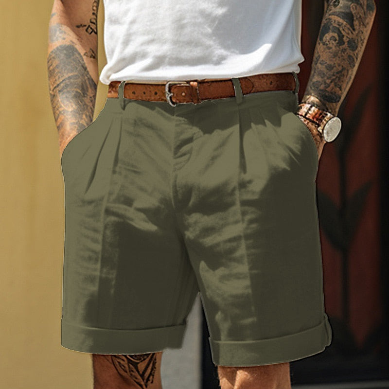 Men's Tailored Cotton Shorts – Straight Relaxed Fit